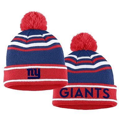 Women's WEAR by Erin Andrews Royal New York Giants Colorblock Cuffed Knit Hat with Pom and Scarf Set