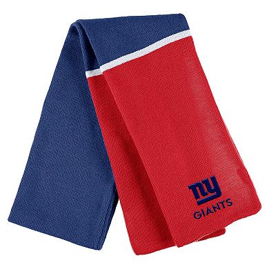 Women's WEAR by Erin Andrews Royal New York Giants Colorblock Cuffed Knit Hat with Pom and Scarf Set