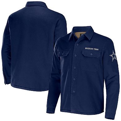 Men's NFL x Darius Rucker Collection by Fanatics Navy Dallas Cowboys Canvas Button-Up Shirt Jacket