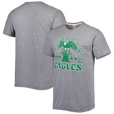 Men's Homage Gray Philadelphia Eagles Hyper Local Tri-Blend T-Shirt