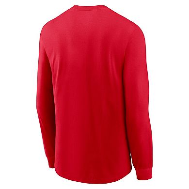 Men's Nike Red Buffalo Bills Icon Legend Long Sleeve Performance T-Shirt