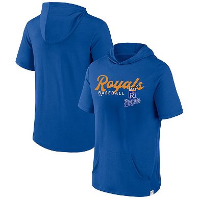 Men's Fanatics Branded Royal Kansas City Royals Offensive Strategy Short Sleeve Pullover Hoodie