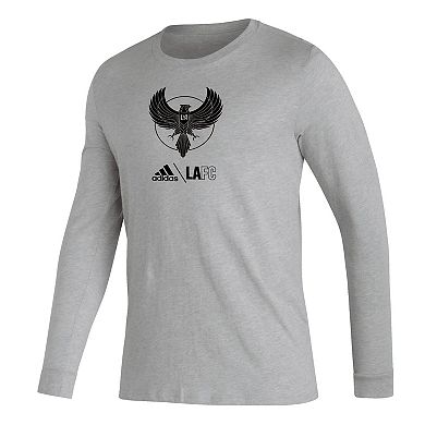 Men's adidas Heather Gray LAFC Icon Long Sleeve T-Shirt