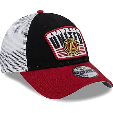 Men's New Era Black/Red Atlanta United FC Patch 9FORTY Trucker Snapback Hat