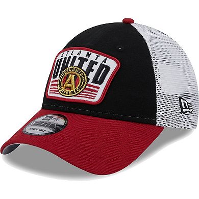 Men's New Era Black/Red Atlanta United FC Patch 9FORTY Trucker Snapback Hat