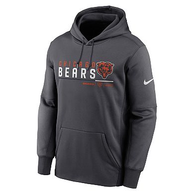 Men's Nike Anthracite Chicago Bears Prime Logo Name Split Pullover Hoodie