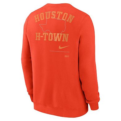Men's Nike Orange Houston Astros Statement Ball Game Fleece Pullover Sweatshirt