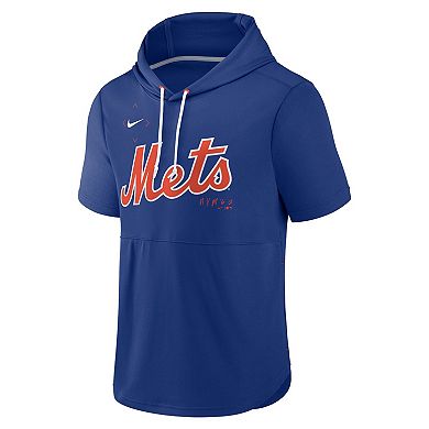 Men's Nike Royal New York Mets Springer Short Sleeve Team Pullover Hoodie