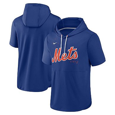 Men's Nike Royal New York Mets Springer Short Sleeve Team Pullover Hoodie