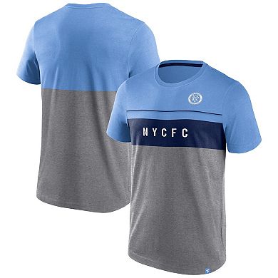 Men's Fanatics Branded Sky Blue/Gray New York City FC Striking Distance T-Shirt