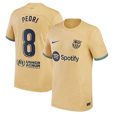 Men's Nike Pedri Gold Barcelona 2022/23 Away Replica Player Jersey