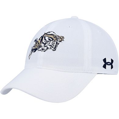 Men's Under Armour White Navy Midshipmen Classic Adjustable Hat