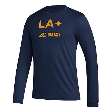 Men's adidas Navy LA Galaxy Icon Long Sleeve T-Shirt