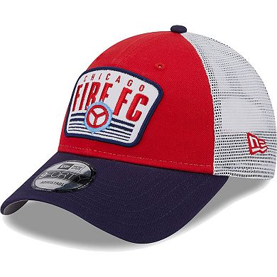 Men's New Era Red/Navy Chicago Fire Patch 9FORTY Trucker Snapback Hat