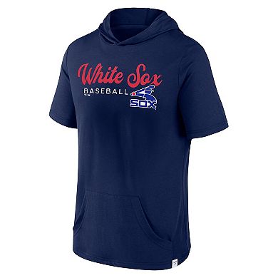 Men's Fanatics Branded Navy Chicago White Sox Offensive Strategy Short Sleeve Pullover Hoodie