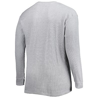 Men's Heather Gray Seattle Seahawks Big & Tall Waffle-Knit Thermal Long Sleeve T-Shirt
