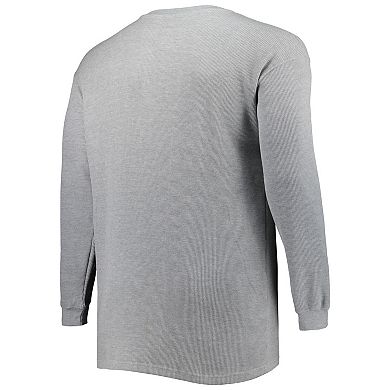 Men's Heather Gray Tennessee Titans Big & Tall Waffle-Knit Thermal Long Sleeve T-Shirt