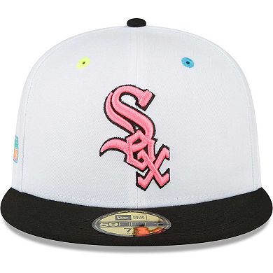 Men's New Era White Chicago White Sox Neon Eye 59FIFTY Fitted Hat