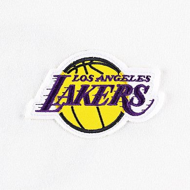Men's FISLL White Los Angeles Lakers Double Dribble Dip-Dye Pullover Hoodie