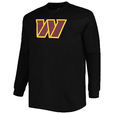 Men's Burgundy Washington Commanders Big & Tall Waffle-Knit Thermal Long Sleeve T-Shirt