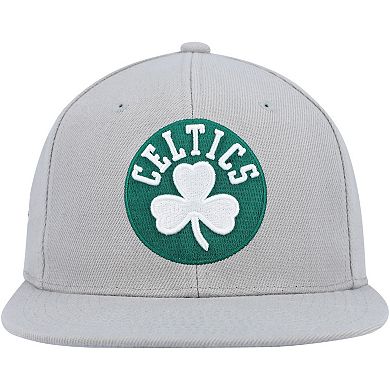 Men's Mitchell & Ness Gray Boston Celtics Side Core 2.0 Snapback Hat