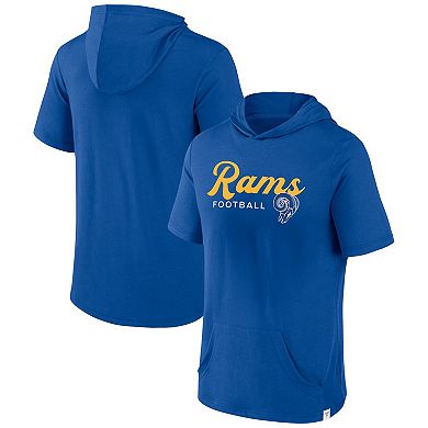 Men's Fanatics Branded Royal Los Angeles Rams Offensive Strategy Short Sleeve Pullover Hoodie