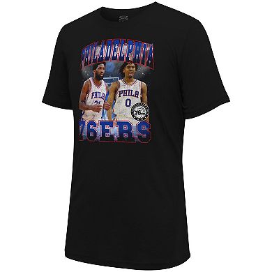 Unisex Stadium Essentials Joel Embiid & Tyrese Maxey Black Philadelphia 76ers Player Duo T-Shirt