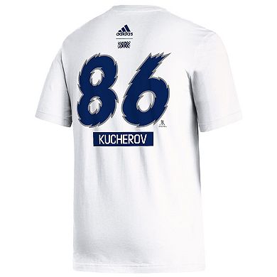 Men's adidas Nikita Kucherov White Tampa Bay Lightning Reverse Retro 2.0 Name & Number T-Shirt