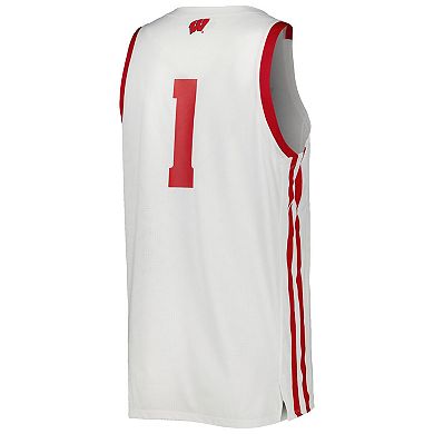 Men's Under Armour White Wisconsin Badgers Replica Basketball Jersey