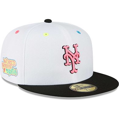Men's New Era White New York Mets Neon Eye 59FIFTY Fitted Hat