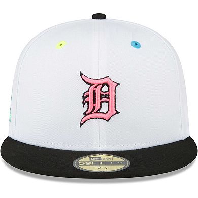 Men's New Era White Detroit Tigers Neon Eye 59FIFTY Fitted Hat