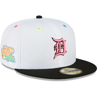 Men's New Era White Detroit Tigers Neon Eye 59FIFTY Fitted Hat