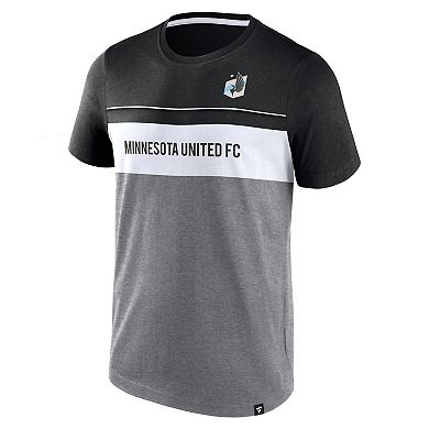 Men's Fanatics Branded Black/Gray Minnesota United FC Striking Distance T-Shirt