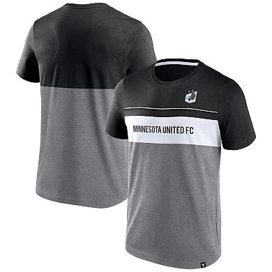 Men's Fanatics Branded Black/Gray Minnesota United FC Striking Distance T-Shirt