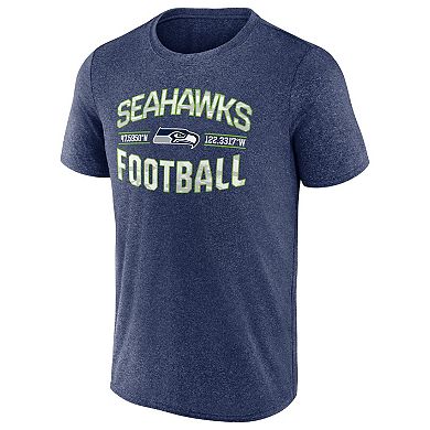 Men's Fanatics Heathered College Navy Seattle Seahawks Want To Play T-Shirt