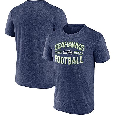 Men's Fanatics Heathered College Navy Seattle Seahawks Want To Play T-Shirt