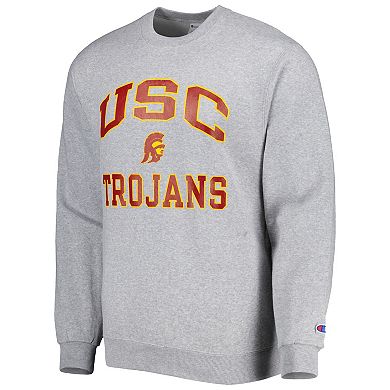 Men's Champion Heather Gray USC Trojans High Motor Pullover Sweatshirt