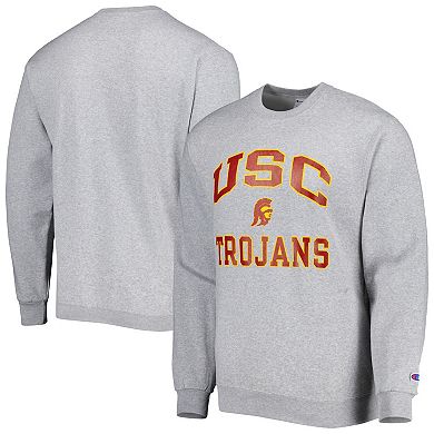 Men's Champion Heather Gray USC Trojans High Motor Pullover Sweatshirt