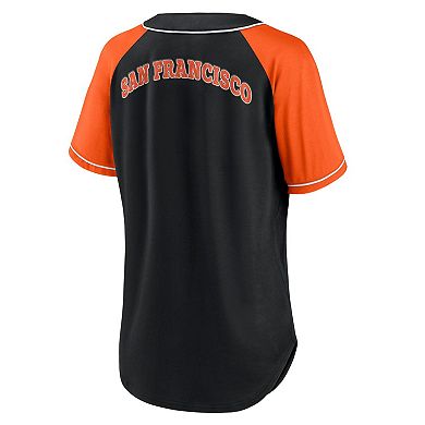 Women's Fanatics Branded Black San Francisco Giants Ultimate Style Raglan V-Neck T-Shirt