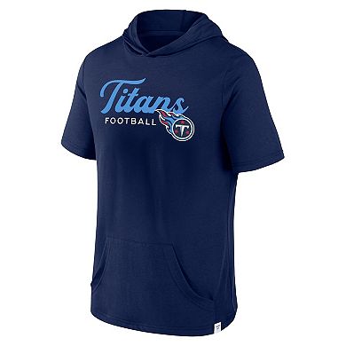 Men's Fanatics Branded Navy Tennessee Titans Offensive Strategy Short Sleeve Pullover Hoodie