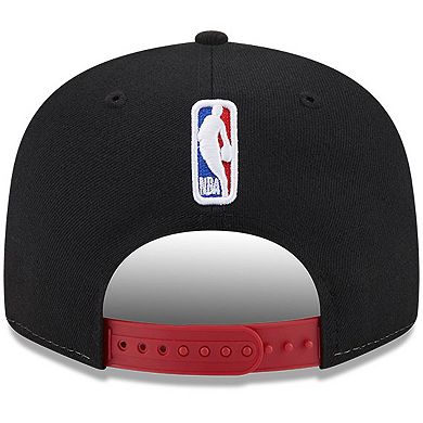 Men's New Era  White/Black Miami Heat Back Half 9FIFTY Snapback Hat