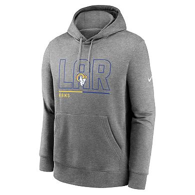 Men's Nike Heathered Gray Los Angeles Rams City Code Club Fleece Pullover Hoodie