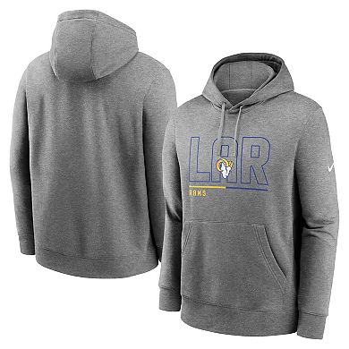 Men's Nike Heathered Gray Los Angeles Rams City Code Club Fleece Pullover Hoodie