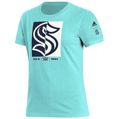 Women's adidas Aqua Seattle Kraken Reverse Retro 2.0 Playmaker T-Shirt