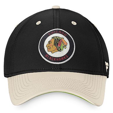 Men's Fanatics Branded Black/Khaki Chicago Blackhawks True Classics Retro Flex Hat