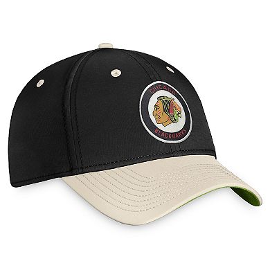 Men's Fanatics Branded Black/Khaki Chicago Blackhawks True Classics Retro Flex Hat