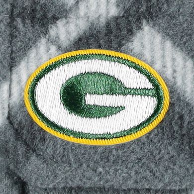 Men's Antigua Gray Green Bay Packers Industry Flannel Button-Up Shirt Jacket