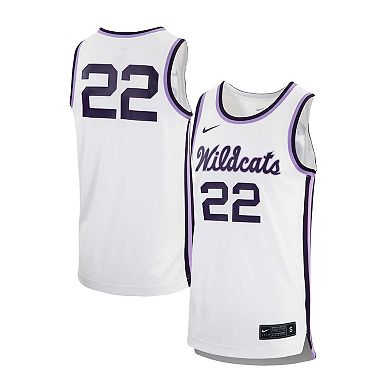 Men's Nike #22 White Kansas State Wildcats Replica Basketball Jersey