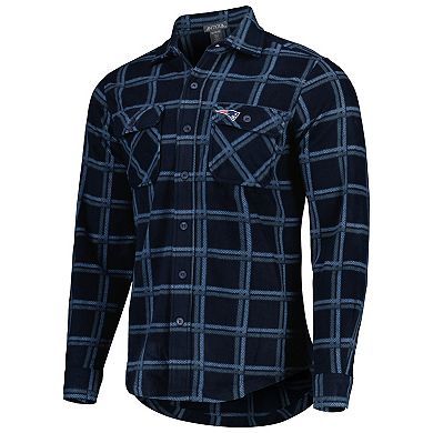 Men's Antigua Navy New England Patriots Industry Flannel Button-Up Shirt Jacket