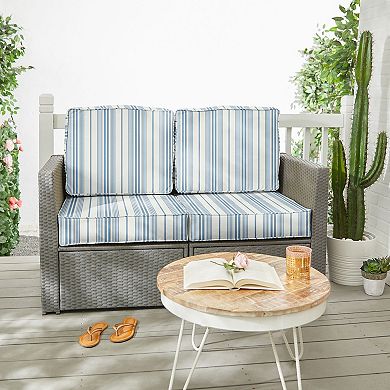 Sorra Home Indoor Outdoor 27 in. x 23 in. Deep Seating Loveseat Cushion Set